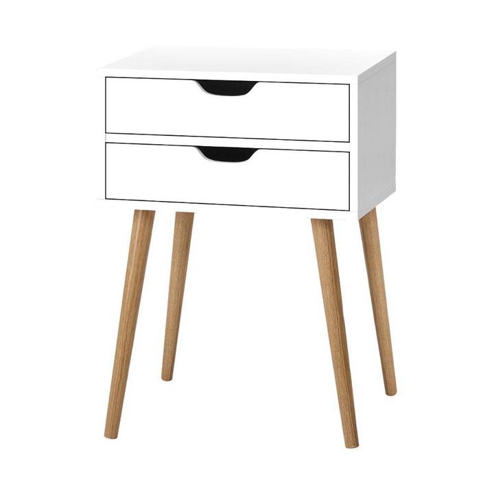 Artiss Bedside Tables Drawers Side Table Nightstand Wood Storage Cabinet White