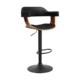 Artiss Bar Stool Curved Gas Lift PU Leather - Black and Wood