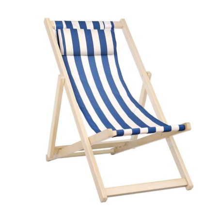 Artiss Fodable Beach Sling Chair - Blue & White