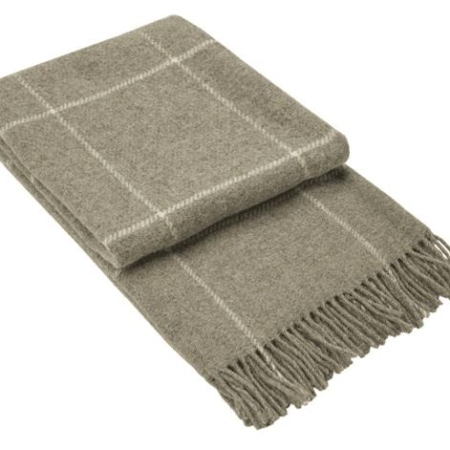 Brighton Throw - 100% NZ Wool - Beige Striped