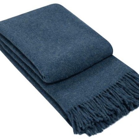 Brighton Throw - 100% NZ Wool - Navy