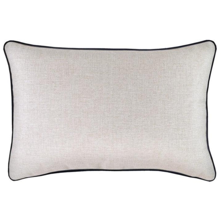 Cushion Cover-With Black Piping-Natural-35cm x 50cm