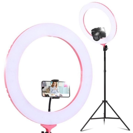 Embellir Ring Light 19'' LED 5800LM Dimmable Diva With Stand Make Up Studio Video Pink