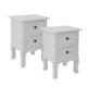 French Bedside Table Nightstand White Set of 2