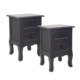 French Bedside Table Nightstand Grey Set of 2