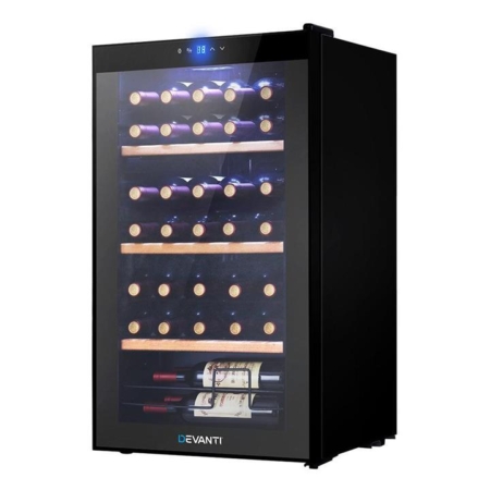 Devanti 34 Bottles Wine Cooler Compressor Chiller Beverage Fridge