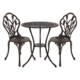 Gardeon 3PC Outdoor Setting Cast Aluminium Bistro Table Chair Patio Bronze