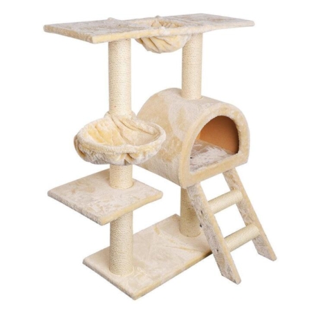 i.Pet Cat Tree 100cm Trees Scratching Post Scratcher Tower Condo House Furniture Wood Beige