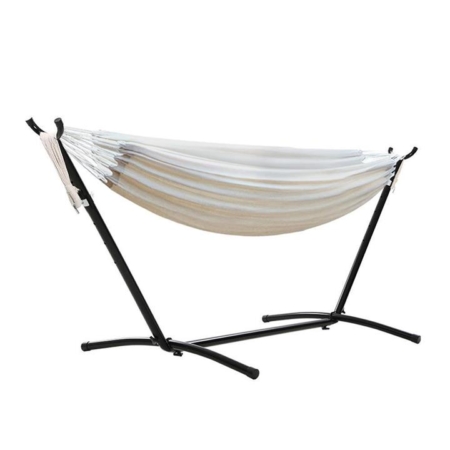 Gardeon Camping Hammock With Stand Cotton Rope Lounge Hammocks Outdoor Swing Bed