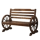 Gardeon Wooden Wagon Wheel Bench - Brown