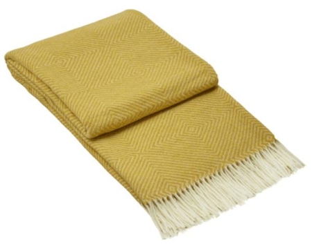 Hampton Throw - Merino Wool Blend - Mustard