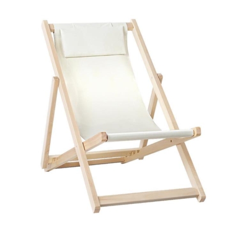 Gardeon Outdoor Chairs Sun Lounge Deck Beach Chair Folding Wooden Patio Furniture Beige