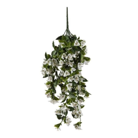 Hanging White Artificial Bougainvillea Plant UV Resistant 90cm