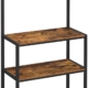 Industrial Kitchen Baker's Rack with Storage Shelves 10 Hooks and Metal Mesh Shelf 84 x 40 x 170 cm Rustic Brown