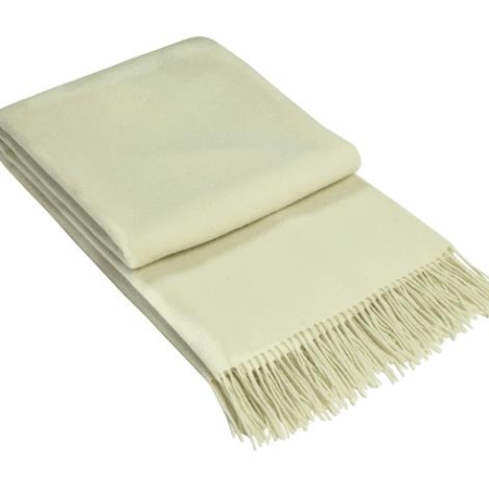 Kensington Throw - 10% Cashmere/ 90% Super Fine Merino Wool - Ivory