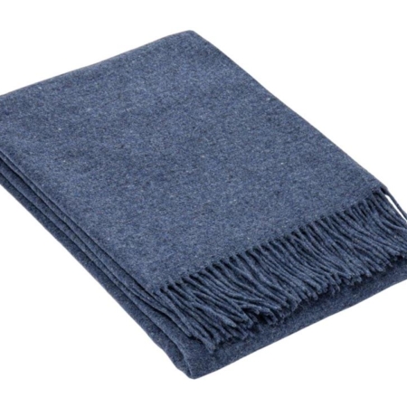 Oxford Throw - Merino Wool Blend - Navy