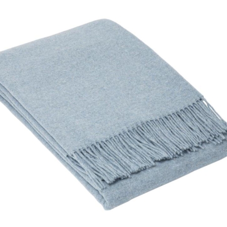 Oxford Throw - Merino Wool Blend - Sky Blue