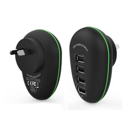 Portable 4 Port USB Charge Station including a 2.4A Fast-charging Port