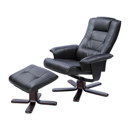 PU Leather Massage Chair Recliner Ottoman Lounge Remote