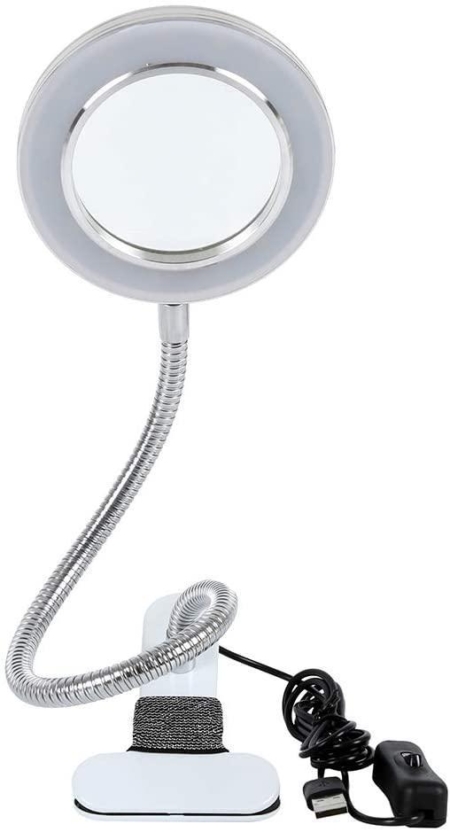 Lighting LED 8X Magnifying Lamp with Metal Clamp 360° Flexible Gooseneck and USB Plug Design for Tattoo