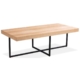 Petunia  Coffee Table 120cm Elm Timber Wood Black Metal Leg - Natural