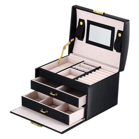 Jewellery Storage Box Girls Rings Necklaces Display Organiser Storage Case