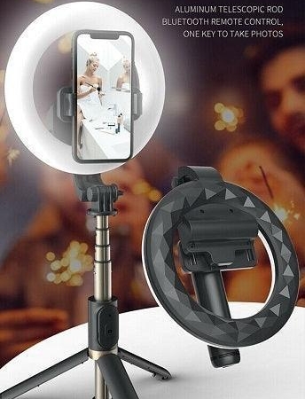 TEQ Q07 Bluetooth Ring Light Selfie Stick and Tripod stand