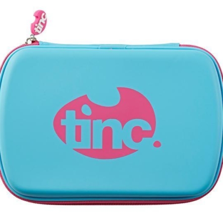 Tinc Two-Colour Hard Top Pencil Case : Blue With Pink Zip