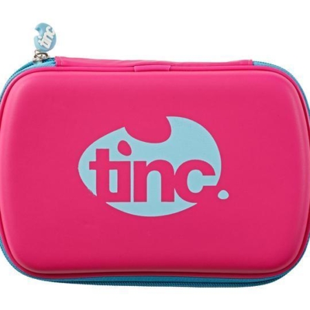 Tinc Two-Colour Hard Top Pencil Case : Pink With Blue Zip