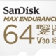 Sandisk Max Endurance Microsdxc Card SQQVR 64G (30 000 HRS) UHS-I C10 U3 V30 100MB/S R 40MB/S W SD Adaptor SDSQQVR-064G-GN6IA