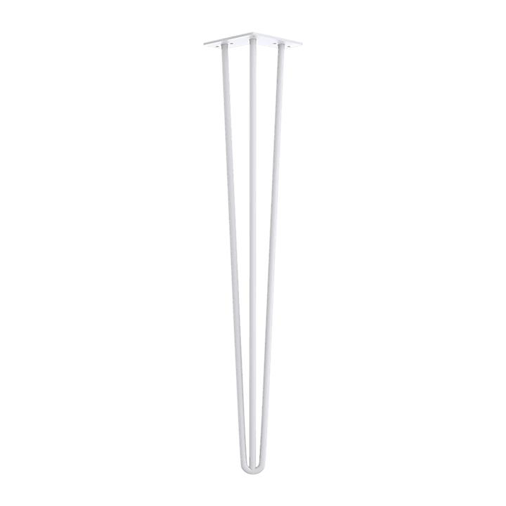 Set of 4 Industrial 3-Rod Retro Hairpin Table Legs 12mm Steel Bench Desk - 71cm White