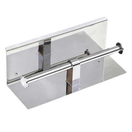 Stainless Steel Double Toilet Paper Holder Towel Roll Tissue Rack Storage Shelf