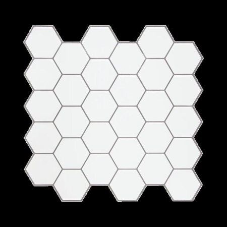 Tiles 3D Peel and Stick Wall Tile Hexagon White (30cm x 30cm x 10 sheets)