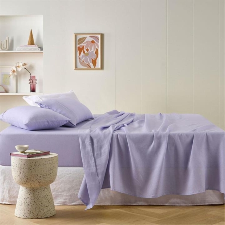 Vintage Design Homewares Lilac French Linen Sheet Set King