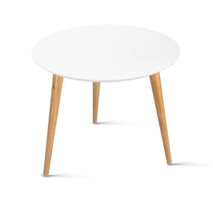 Artiss Round Side Table - White