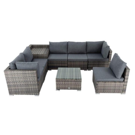 8PCS Outdoor Furniture Modular Lounge Sofa Lizard – Grey