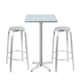 Gardeon Outdoor Bistro Set Bar Table Stools Adjustable Aluminium Cafe 3PC Square