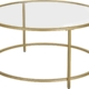 Gold Glass Table with Golden Iron Frame Stable and Robust Tempered Glass