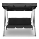 Milano Outdoor Swing Bench Seat Chair Canopy Furniture 3 Seater Garden Hammock - Black