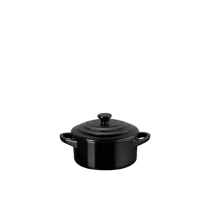 Le Creuset Stoneware Mini Round Casserole 10cm Satin Black