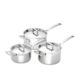 Le Creuset 3-Ply 3pc Stainless Steel Saucepan Set