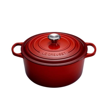 Le Creuset Signature Cast Iron Round Casserole 24cm - 4.2L Cerise