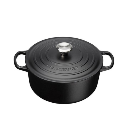 Le Creuset Signature Cast Iron Round Casserole 24cm - 4.2L Satin Black