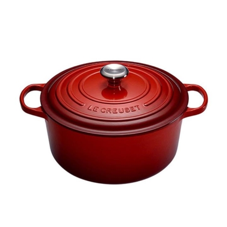 Le Creuset Signature Cast Iron Round Casserole 26cm - 5.3L Cerise