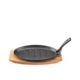 Pyrolux Pyrocast Cast Iron Oval Sizzle Plate with Maple Tray 27x18cm