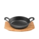 Pyrolux Pyrocast Cast Iron Round Gratin with Maple Tray 15.5cm