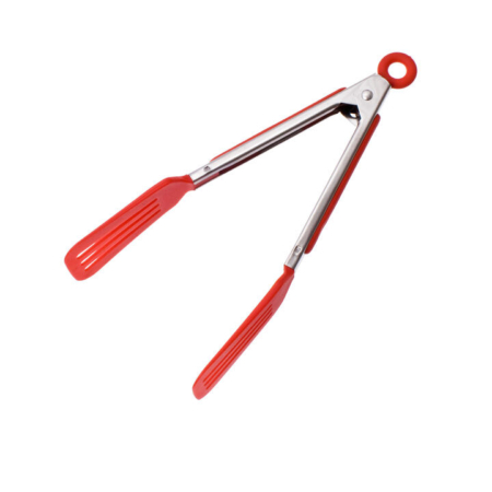 Appetito Mini Spatula Tongs with Nylon Head 18cm Red