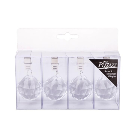 Pizzazz Acrylic Crystal Tablecloth Weights 4pk