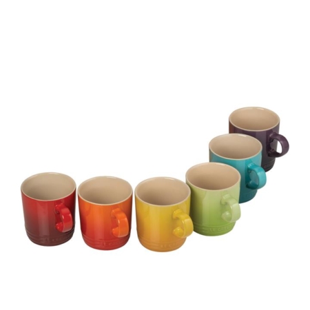 Le Creuset Stoneware Mug 350ml Set of 6 Rainbow