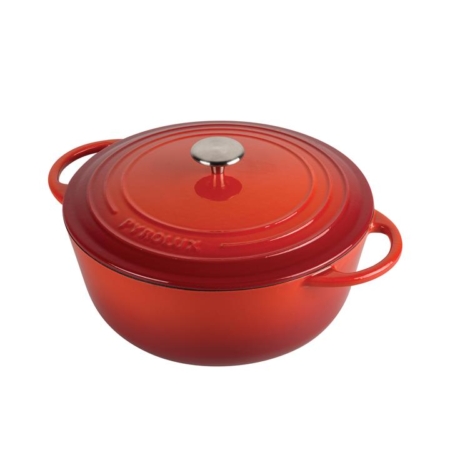 Pyrolux Pyrochef Enamelled Cast Iron Casserole 28cm - 6L Red